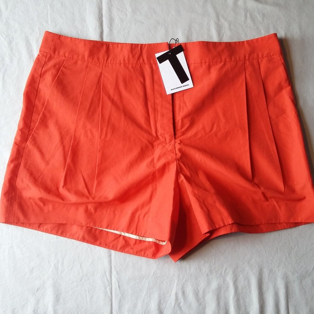 NWT ALEXANDER WANG WOMENS PLEATED DRESS SHORTS COLOR TOMATO Size 8